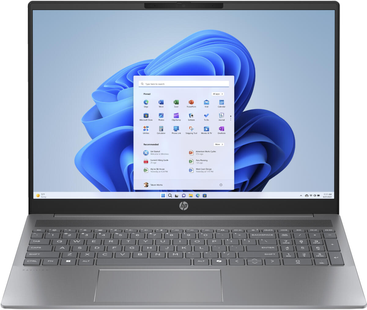 HP Pavilion 16-AG0070 AMD Ryzen™ 7 8840HS 512G 8GB 16" (1920x1200) WIN11 NATURAL SILVER Backlit Keyboard