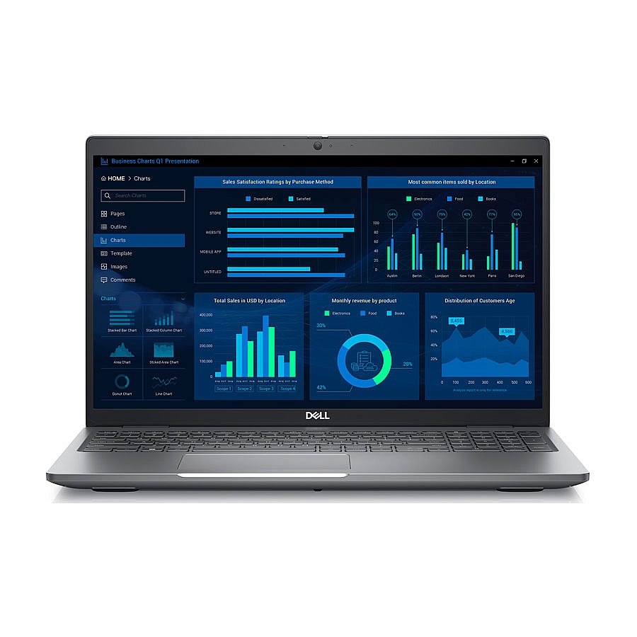 Dell Precision 3590 MOBILE WORKSTATION Core™ Ultra 5 135H 256GB SSD 16GB 15.6" (1920x1080) WIN11 Pro TITAN GRAY Backlit Keyboard FP Reader