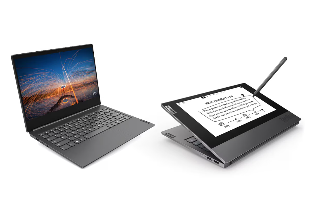 Lenovo ThinkBook Plus IRU Gen 4 DUAL SCREENS Core™ i5-1335U 512GB SSD 16GB 13.3" (2880x1800) OLED TOUCHSCREEN + 12" (2560x1600) TOUCHSCREEN WIN11 Pro STORM GRAY Backlit Keyboard FP Reader