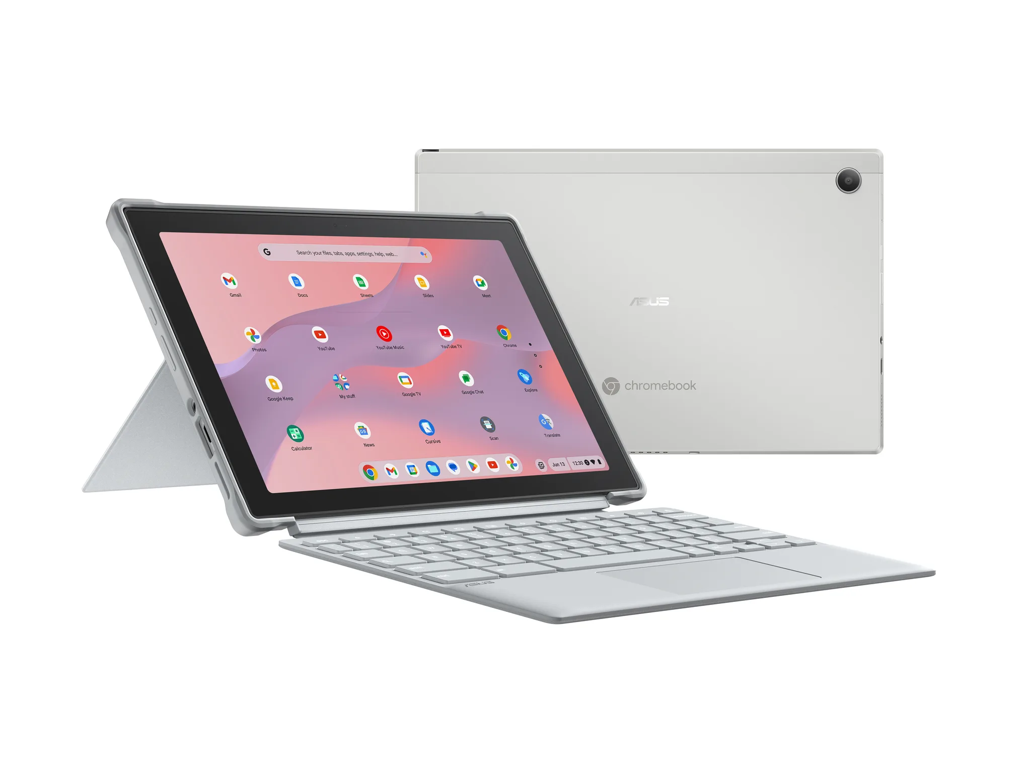 Asus Chromebook CM3001DM2A-WS88T-S Rugged Detachable MediaTek Kompanio 520 128GB SSD 8GB 10.5" (1920x1200) TOUCHSCREEN ChromeOS ARM Mali-G52 MC2 FOG SILVER w/ Detachable Keyboard - מחשב נייד מחודש