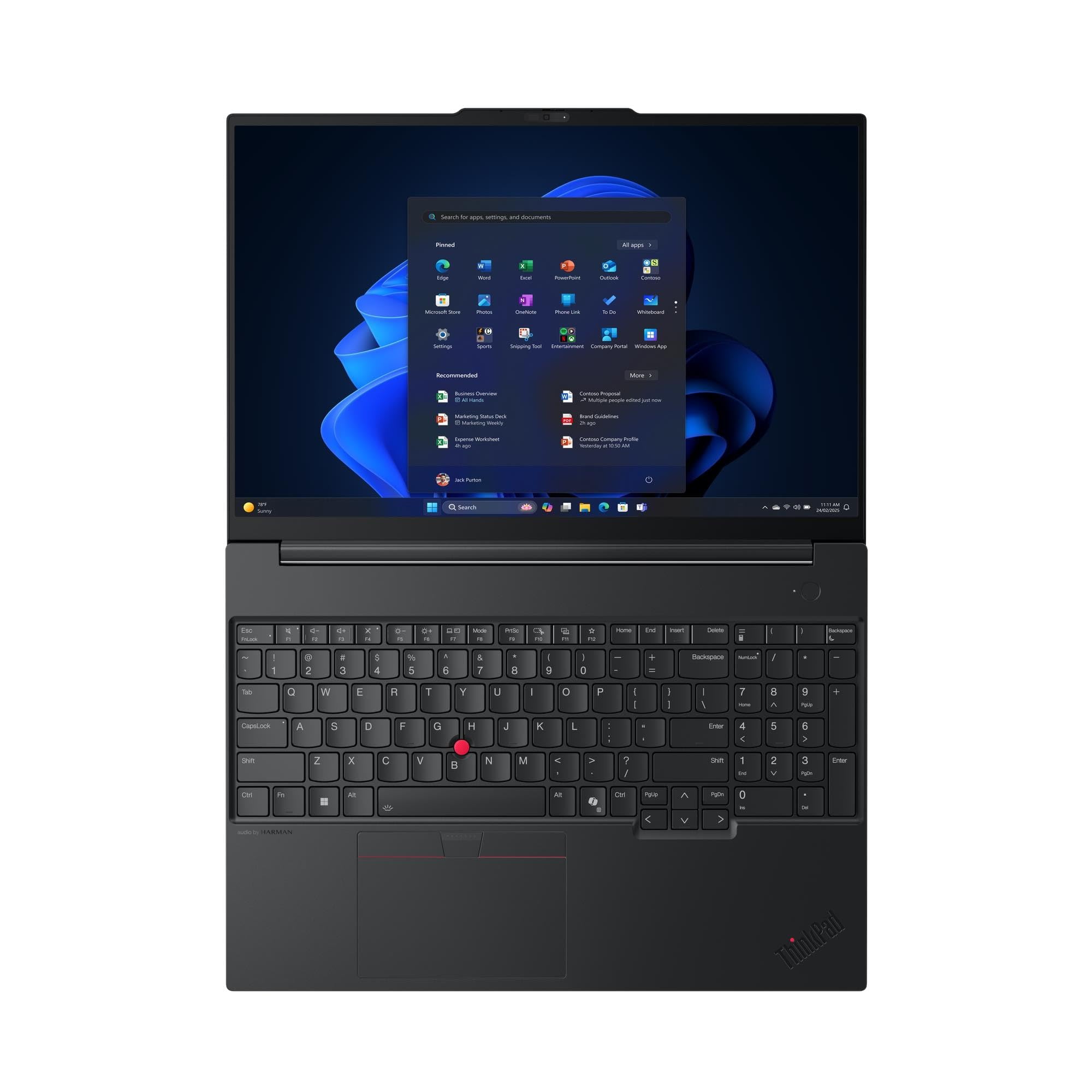 Lenovo ThinkPad E16 Gen 3 Core™ 7 240H 512GB SSD 16GB 16" (1920x1200) WIN11 Pro ECLIPSE BLACK Backlit Keyboard FP Reader