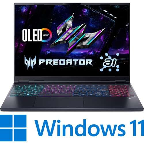 Acer PREDATOR HELIOS NEO 16S PHN16S-71-91AW GAMING Core™ Ultra 9 275HX 1TB SSD 16GB 16" (2560x1600) 240Hz WIN11 NVIDIA® RTX 5060 8192MB OSIDIAN BLACK Backlit Keyboard