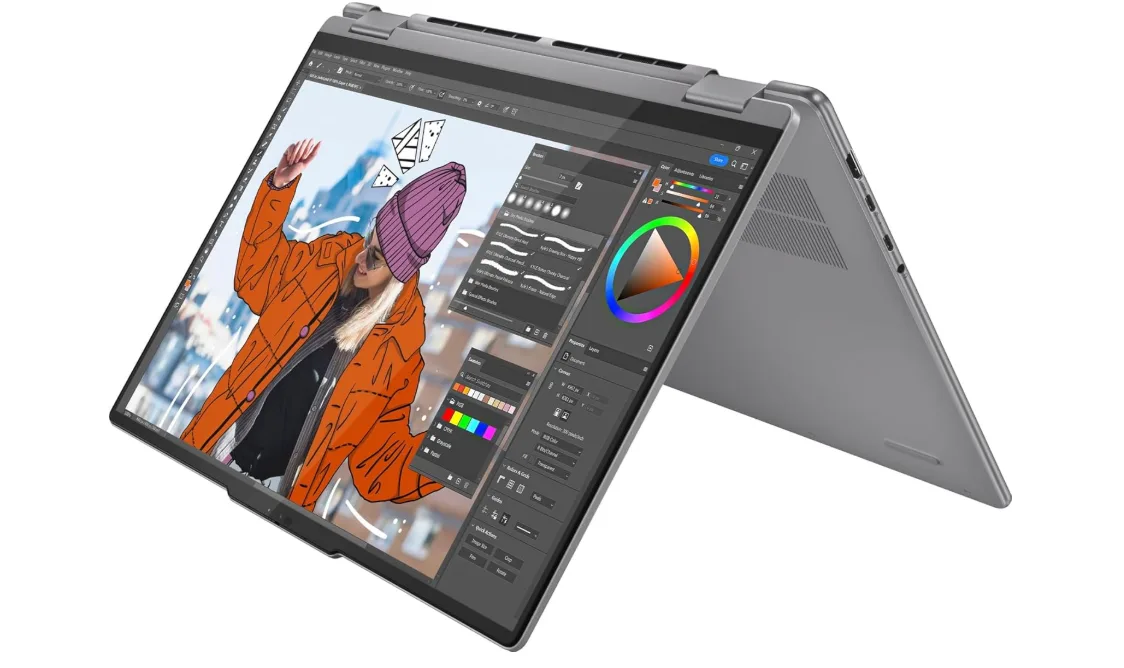 Lenovo YOGA 7 2-IN-1 AMD Ryzen™ 7 8840HS 512GB SSD 16GB 16" (1920x1200) TOUCHSCREEN WIN11 ARCTIC GREY Backlit Keyboard FP Reader