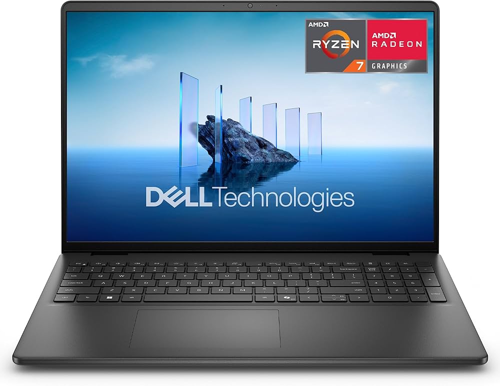 Dell 16 DC16255 AMD Ryzen™ 7 250 2TB SSD 32GB 16" (1920x1200) TOUCHSCREEN WIN11 CARBON BLACK Backlit Keyboard