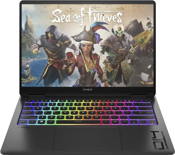 מחשב נייד עודפים לגיימינג  -  HP OMEN TRANSCEND 14-FB1013 GAMING Core™ Ultra 7 255H 1TB SSD 32GB 14" (2880x1800) 2ms OLED 120Hz WIN11 NVIDIA® RTX 5060 8192MB SHADOW BLACK RGB Backlit Keyboard