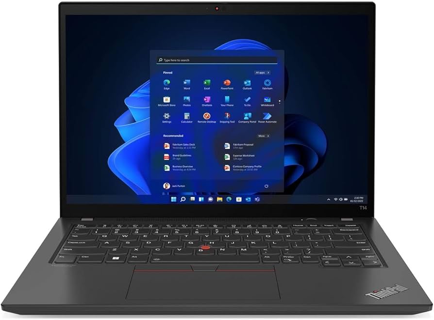 Lenovo ThinkPad T14 Gen 2 Core™ i7-1145G7 512GB SSD 16GB 14" (1920x1080) IPS WIN11PRO BLACK Backlit Keyboard FP Reader - מחשב נייד מחודש