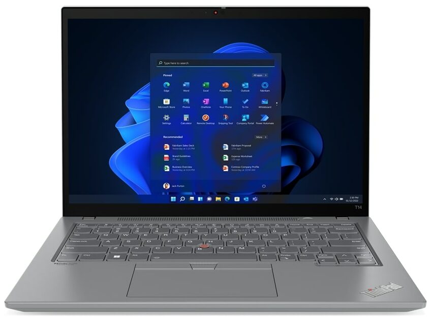 Lenovo ThinkPad T14 Gen 3 Core™ i5-1245U 256GB SSD 16GB 14" WUXGA (1920x1200) TOUCHSCREEN WIN11 Pro STORM GREY Backlit Keyboard- מחשב נייד מחודש