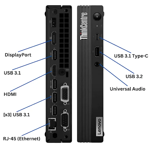 Lenovo ThinkCentre M70q TINY Core™ i5-10400T 256GB SSD 16GB WIN11 Pro Keyboard Mouse BLACK - מחשב נייד מחודש