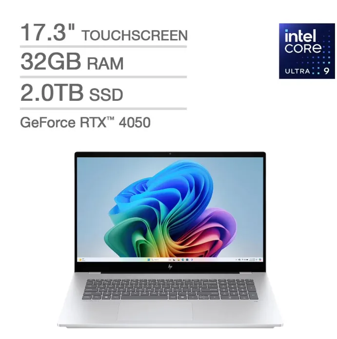 מחשב גיימינג עודפים  - HP OmniBook 7 17-DC0095 Core™ Ultra 9 288V 2TB SSD 32GB 17.3" (1920x1080) TOUCHSCREEN WIN11 NVIDIA® RTX 4050 61442MB SILVER Backlit Keyboard US Sales Only